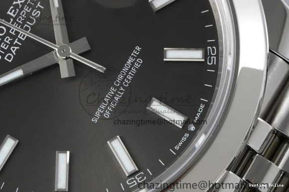 0419 OdorResistant DateJust 41 SS Polished Bezel KING 1:1 Best Edition 904L Steel Gray Stick Dial on Jubilee Bracelet VR 2207